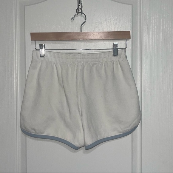 BRANDY MELVILLE JOHN GALT Newport Beach Terry Cotton White Short Blue Contrast - Picture 4 of 7